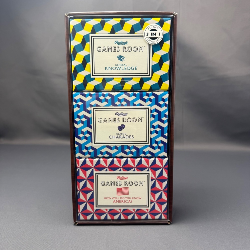 Ridley's Games Room 3-in-1‎ Trivia Set General Knowledge Charades America Quiz